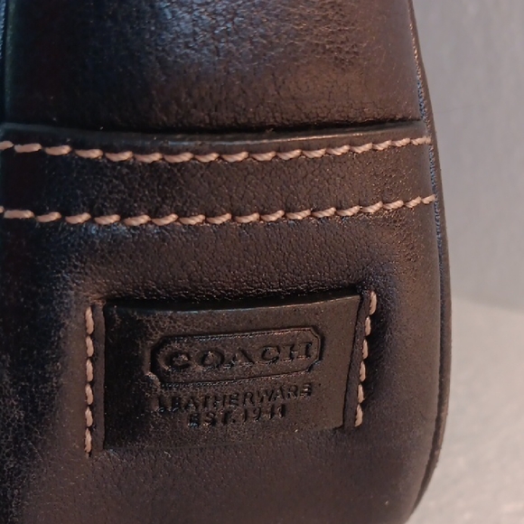 Coach Dark Leather Shoulder Bag - Picture 7 of 8